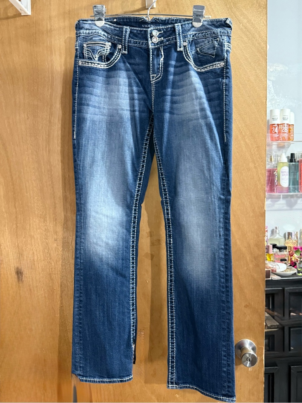 Vigoss Women's Bootcut Jeans in Faded Dark Blue